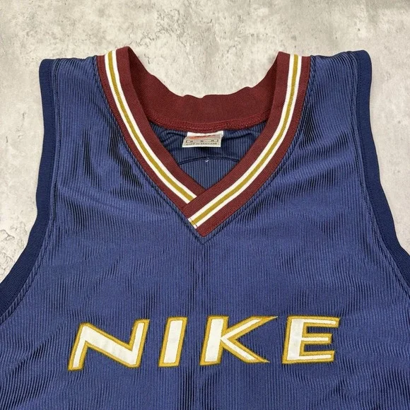 Vintage 90s Nike Basketball Jersey Mens Medium Blue Spell Out Embroidered Y2K - Picture 2 of 7